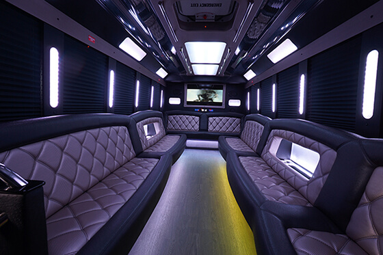 one of our party buses interior